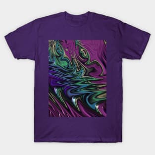 Purple Rainbow Swirls Fractal Texture T-Shirt